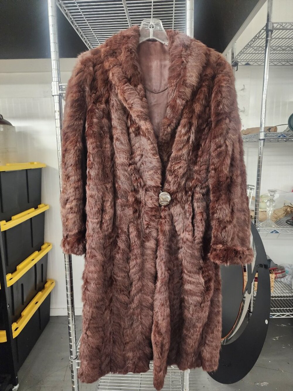 VNTG Fur Mink Coat Long - Size Medium-Large